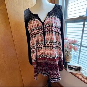 NWT Dressbarn Mixed Media Black Patterned Size 3X